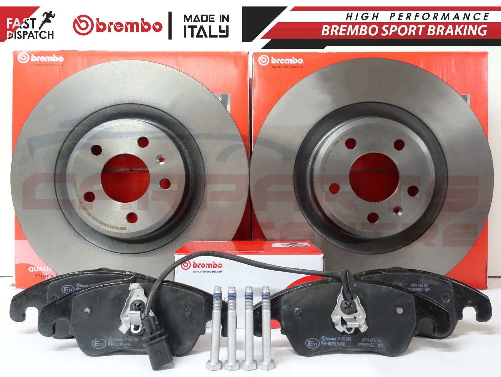 FOR AUDI A4 A5 S4 S5 Q5 0811 FRONT GENUINE BREMBO COATED BRAKE DISCS