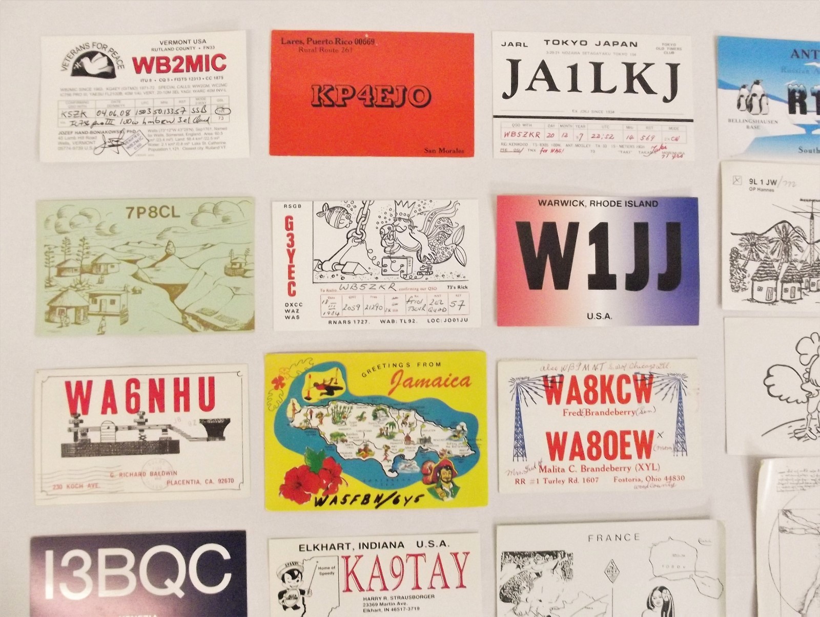 Ham Radio QSL Cards Vintage 100 Mixed Lot Postcards? International & USA #201HRL