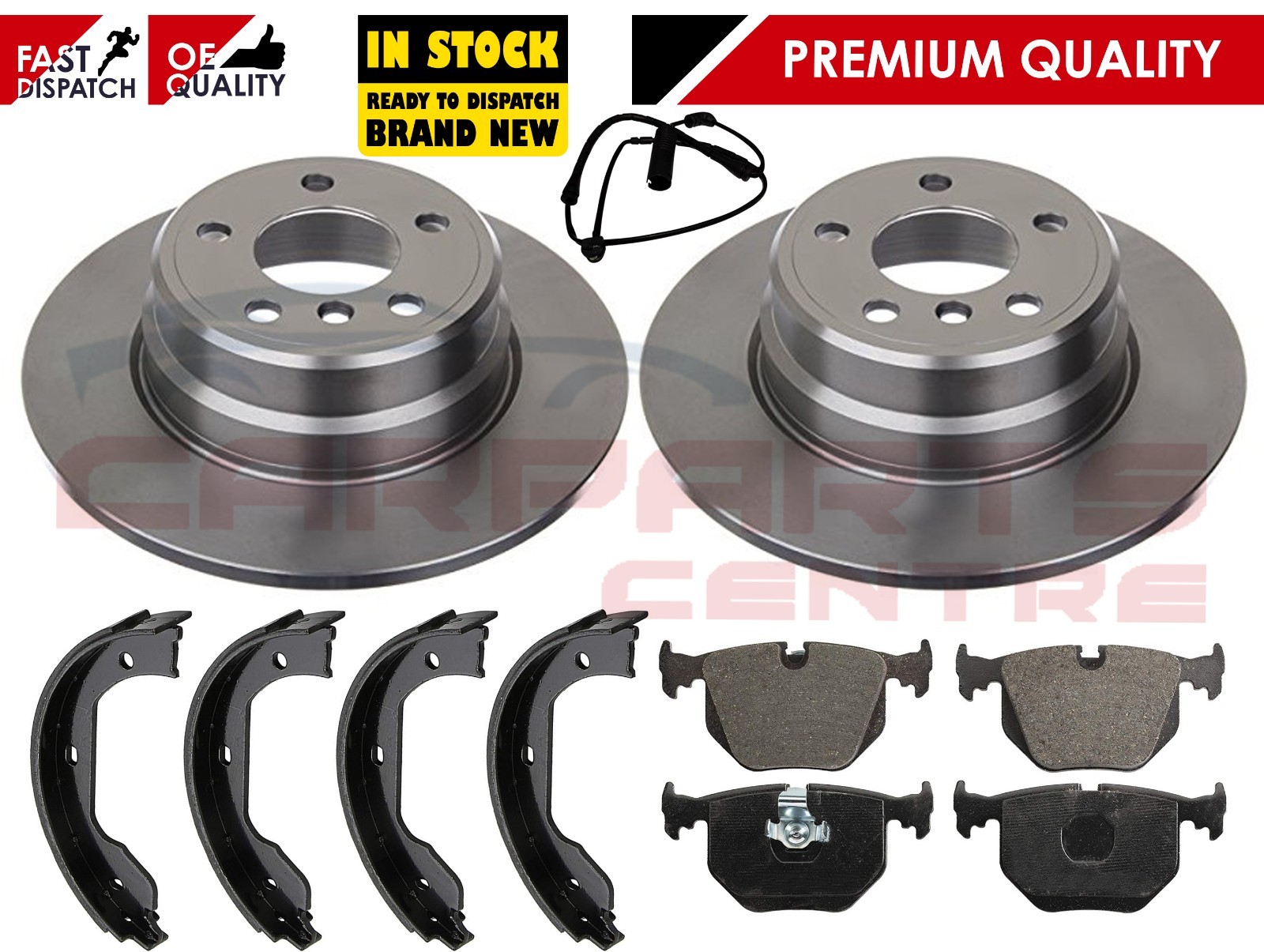 FOR BMW X5 E53 3.0 D 3.0i 0006 REAR BRAKE DISCS PADS SENSORS AND SHOES