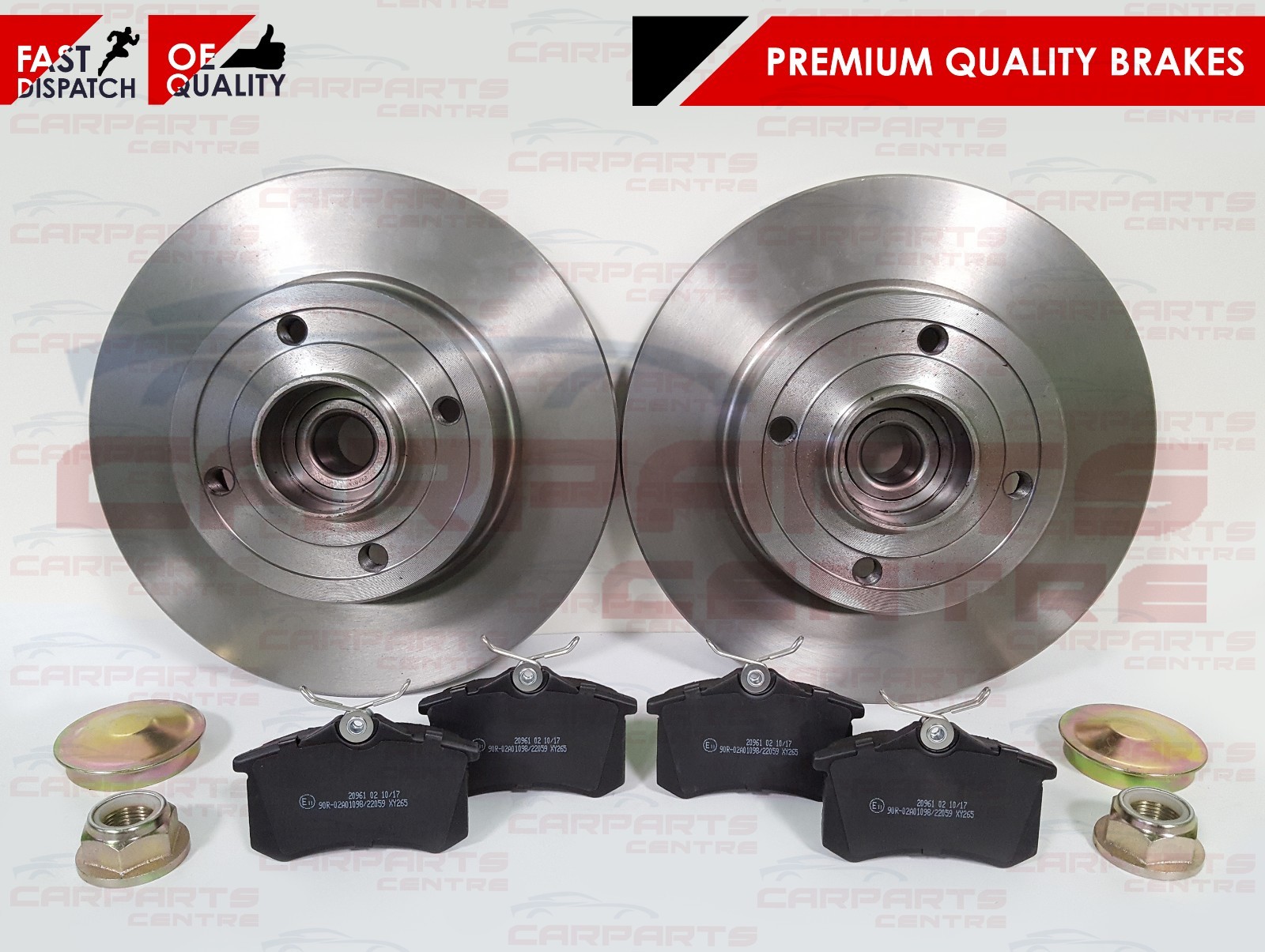 RENAULT MEGANE MK2 16V REAR BRAKE DISCS PADS WHEEL BEARINGS ABS RINGS