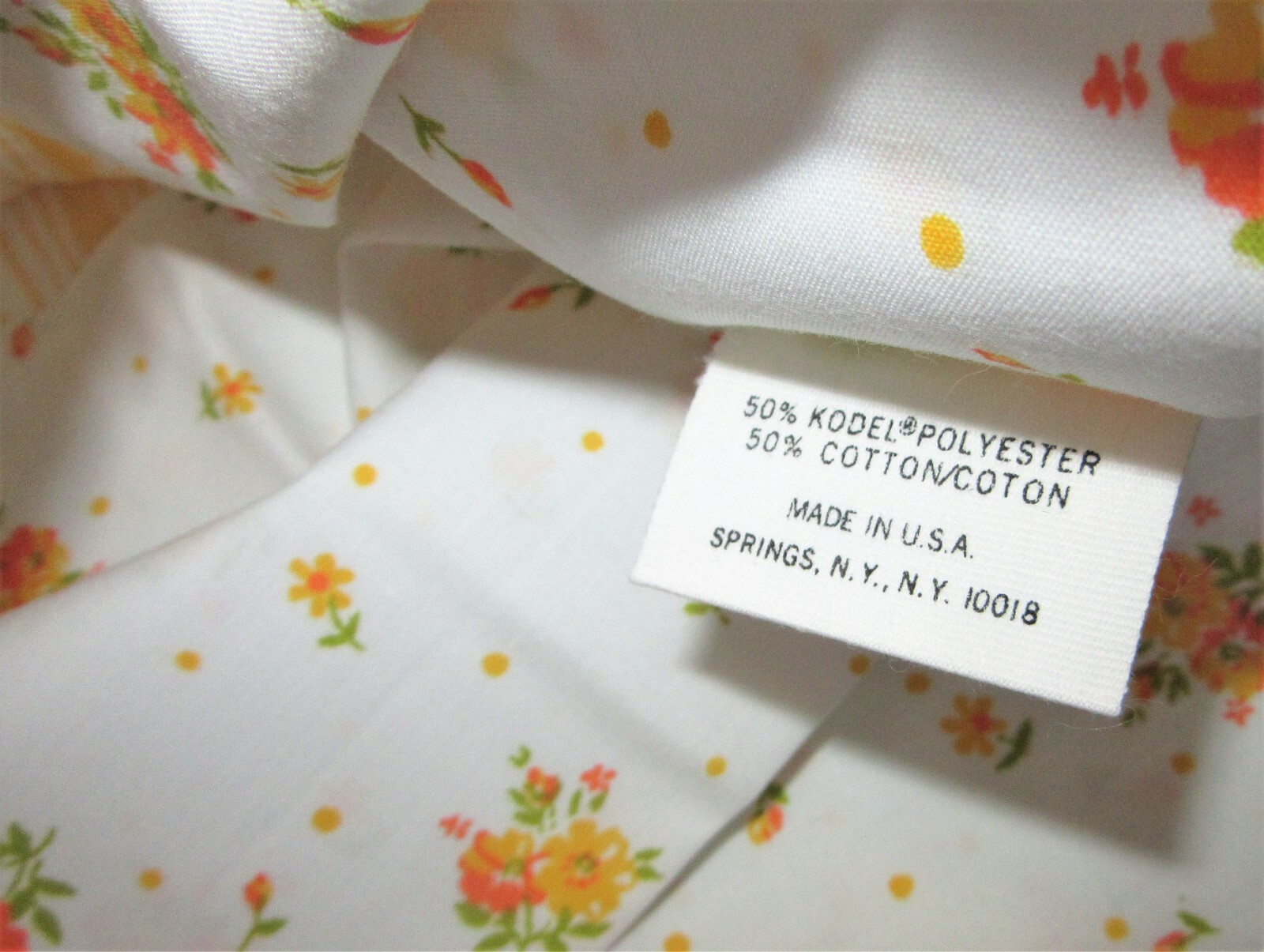 Vintage 1973 Springmaid Wondercale Retro Pillowcase Set Dimity Delight Unused