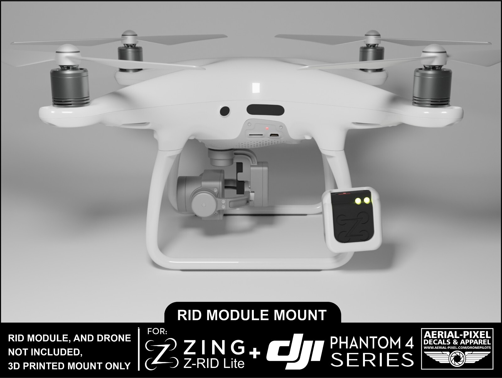 DJI Phantom 4 Series Zing Z-RID Lite Mount for Remote ID (Module Not Included) | eBay DJI Phantom 4 Series Zing Z-RID Lite Mount for Remote ID (Module Not Included) | eBay