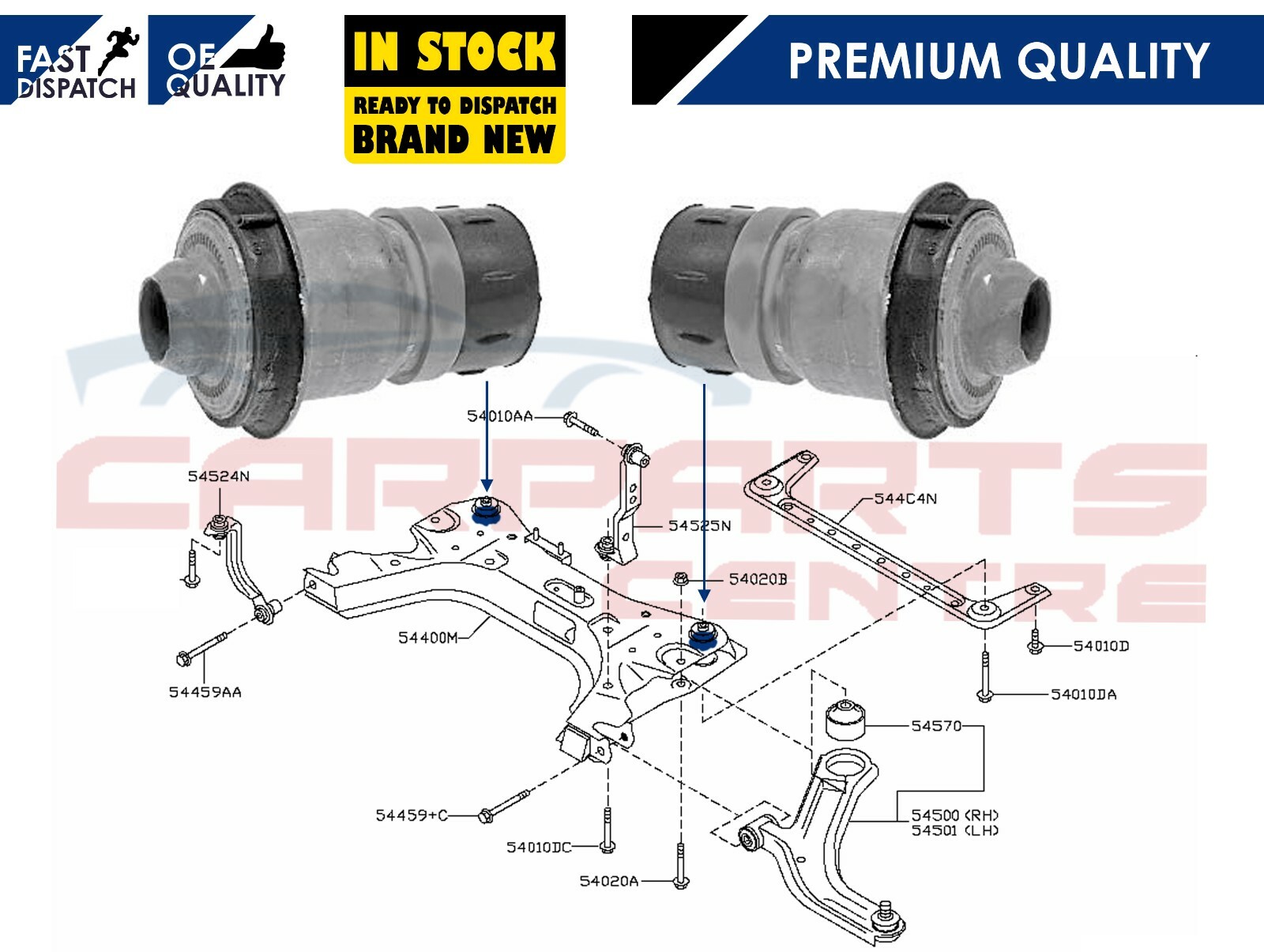 FOR NISSAN NOTE 2005 FRONT SUBFRAME MOUNT MOUNTING 2 REAR BUSH BUSHES