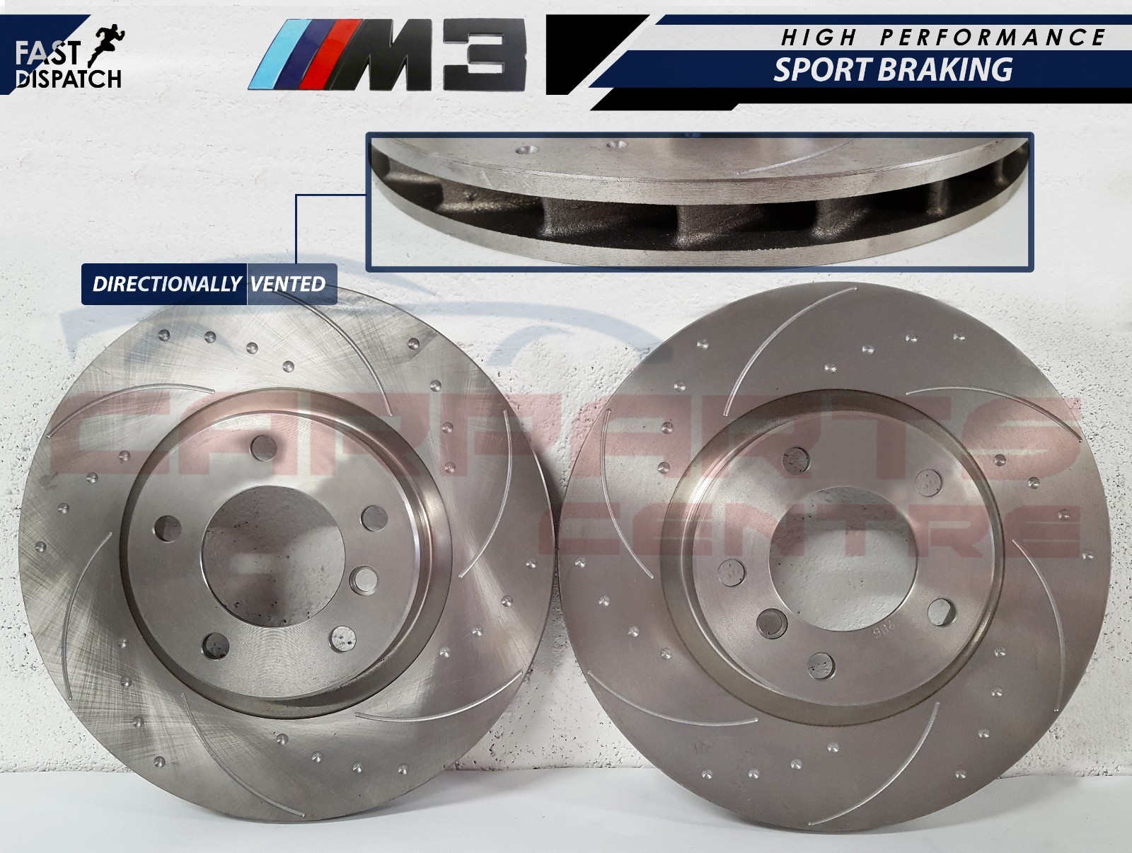 Motors Auto Performance Brake Rotors BMW E36 M3 Coupe & Saloon Drilled