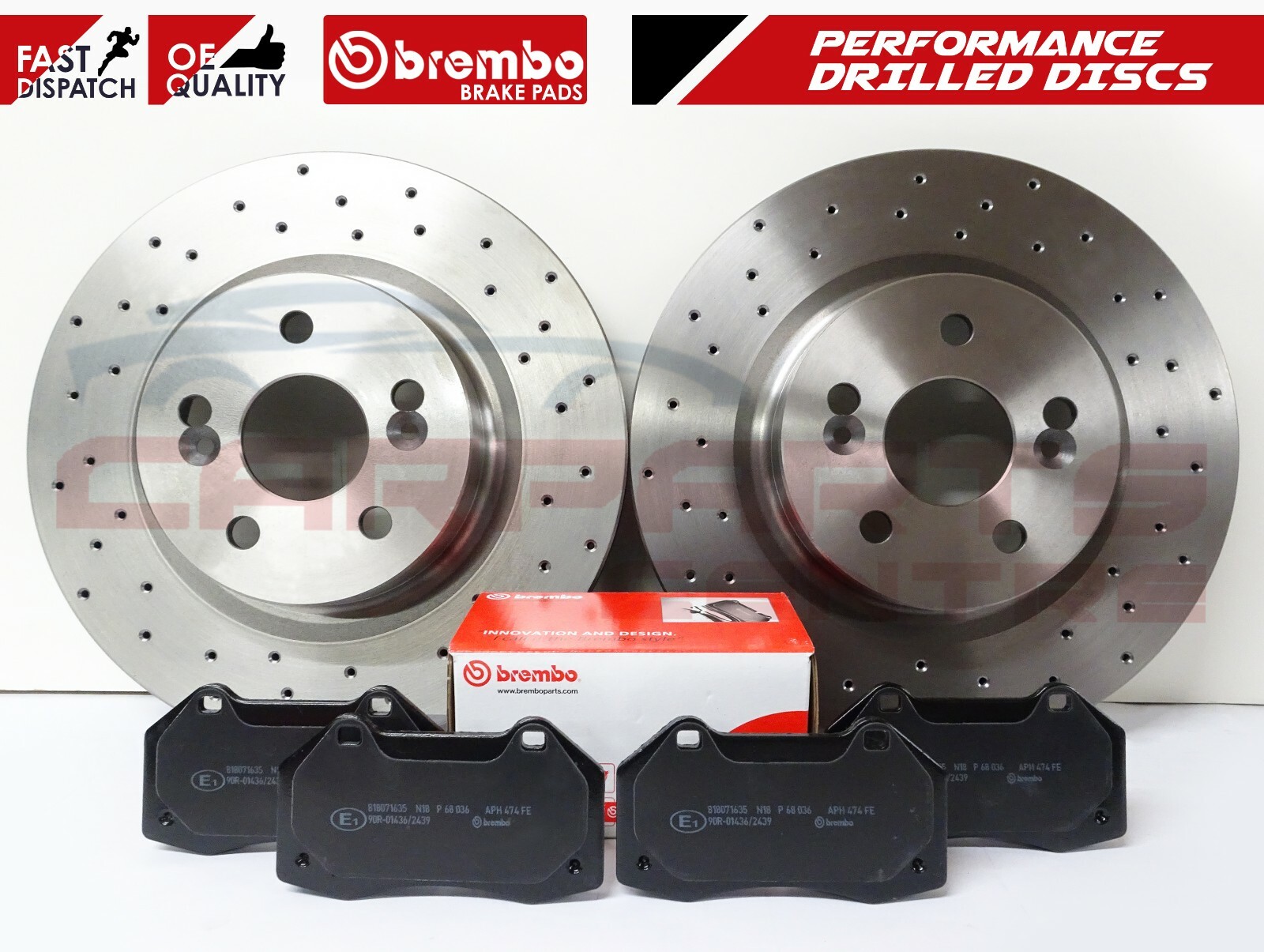 FOR RENAULT MEGANE 2.0 SPORT F1 RS R26 230 FRONT REAR DRILLED BRAKE