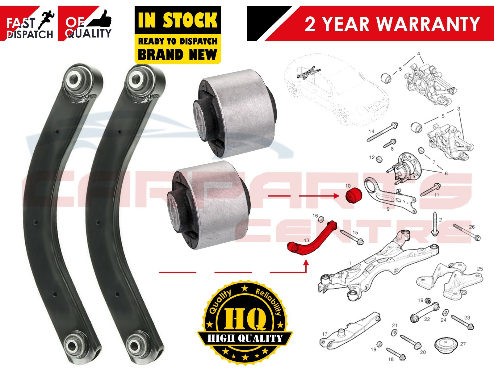 FOR VAUXHALL VECTRA C REAR TRAILING ARM SUSPENSION BUSH UPPER WISHBONE