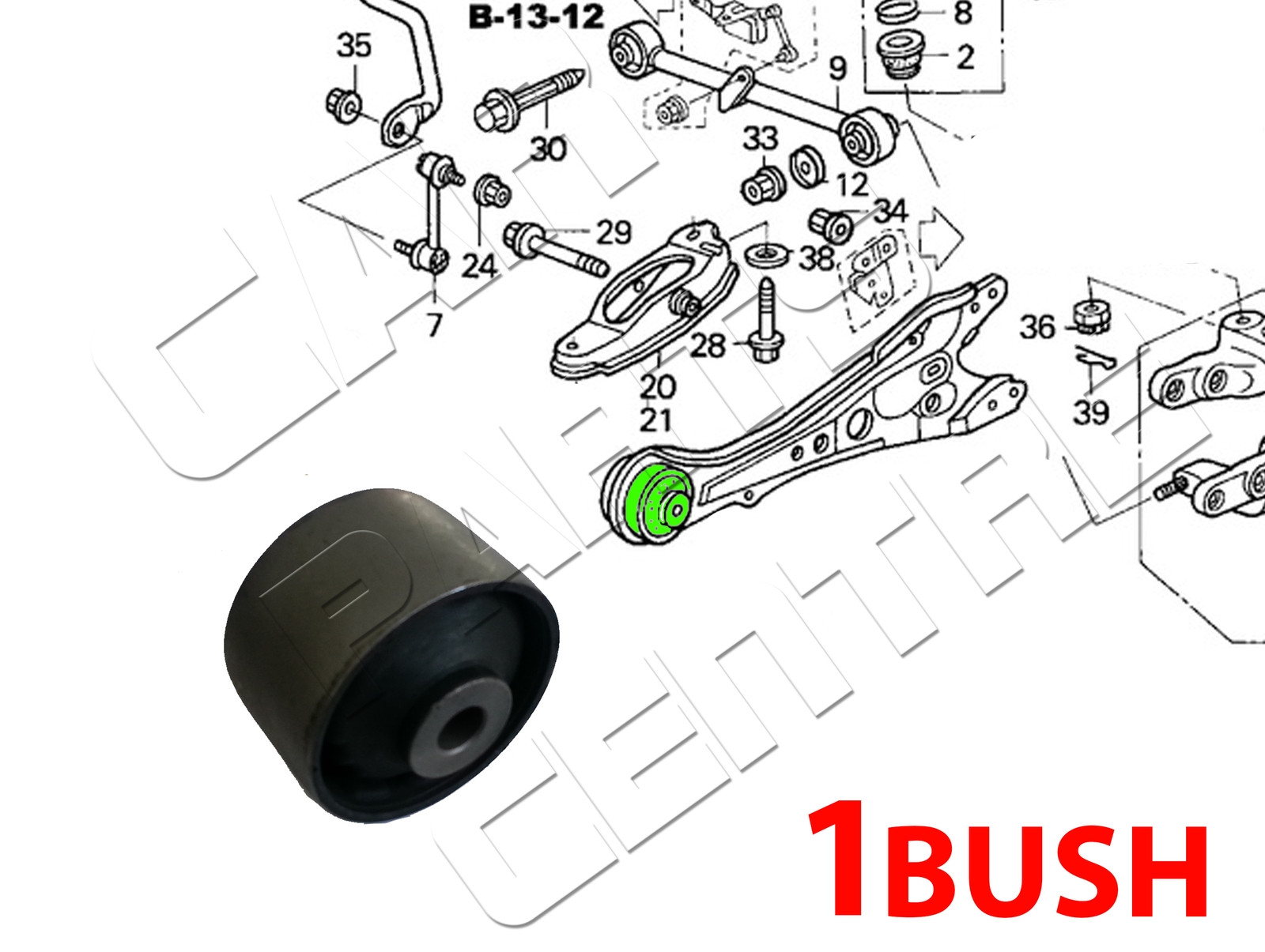 FOR HONDA ACCORD TOURER ESTATE REAR TRAILING SUSPENSION ARM HUB BUSH
