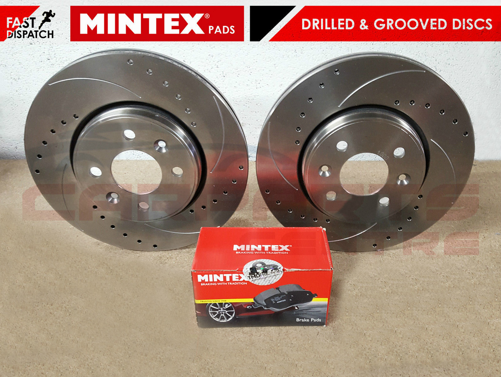 FOR FORD FIESTA MK7 FRONT DRILLED GROOVED PERFORMANCE BRAKE DISCS