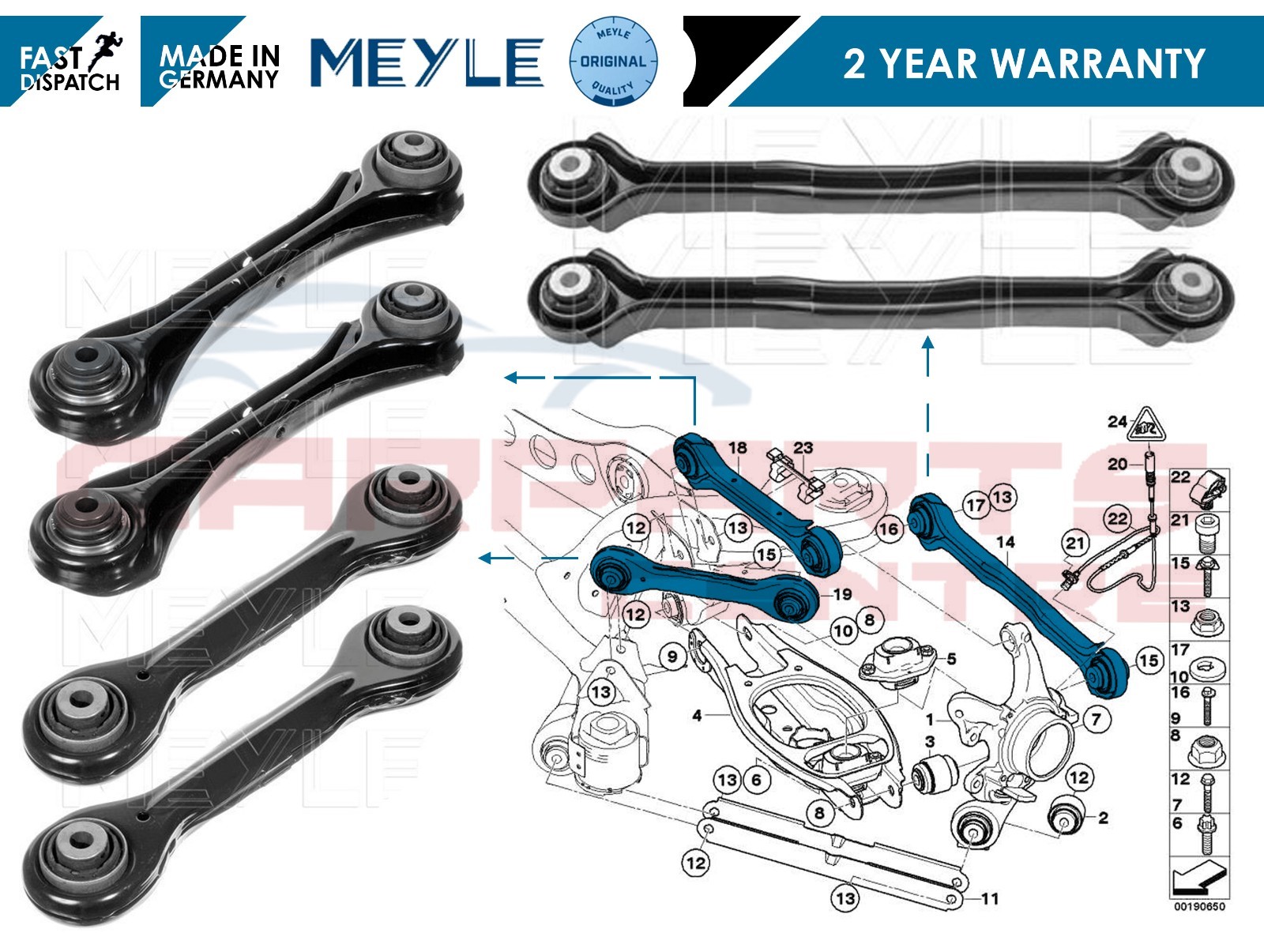 FOR BMW 1 3 SERIES REAR AXLE UPPER FRONT CENTRE SUSPENSION CONTROL ARMS