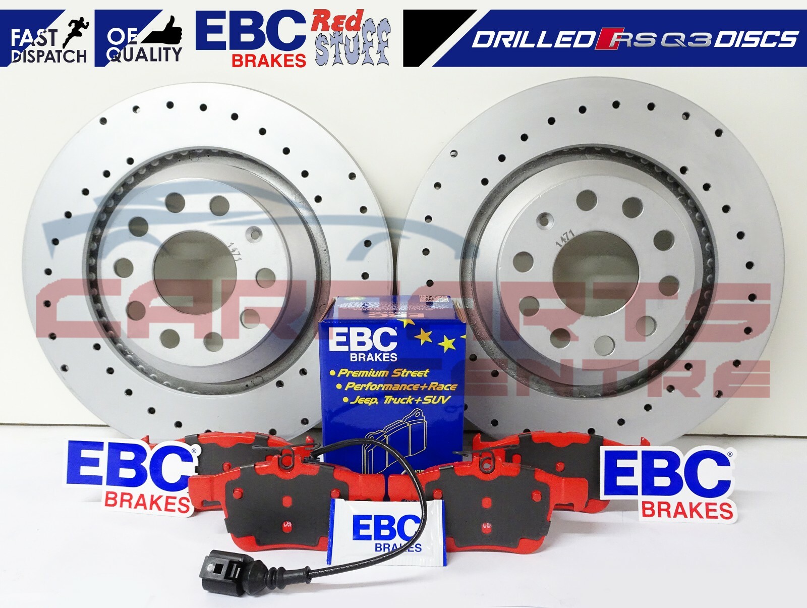 FOR AUDI RSQ3 RS Q3 REAR COATED DRILLED BRAKE DISCS EBC REDSTUFF BRAKE PADS SET eBay