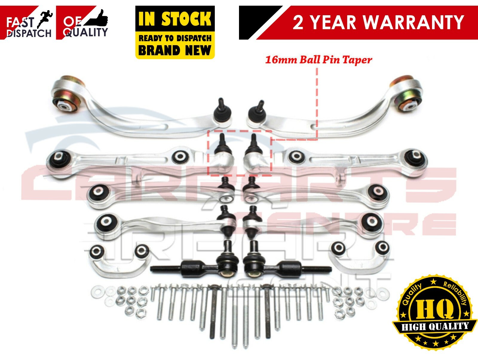 FOR AUDI A4 B6 B7 20012007 FRONT SUSPENSION ARM KIT 16MM BRAND NEW eBay