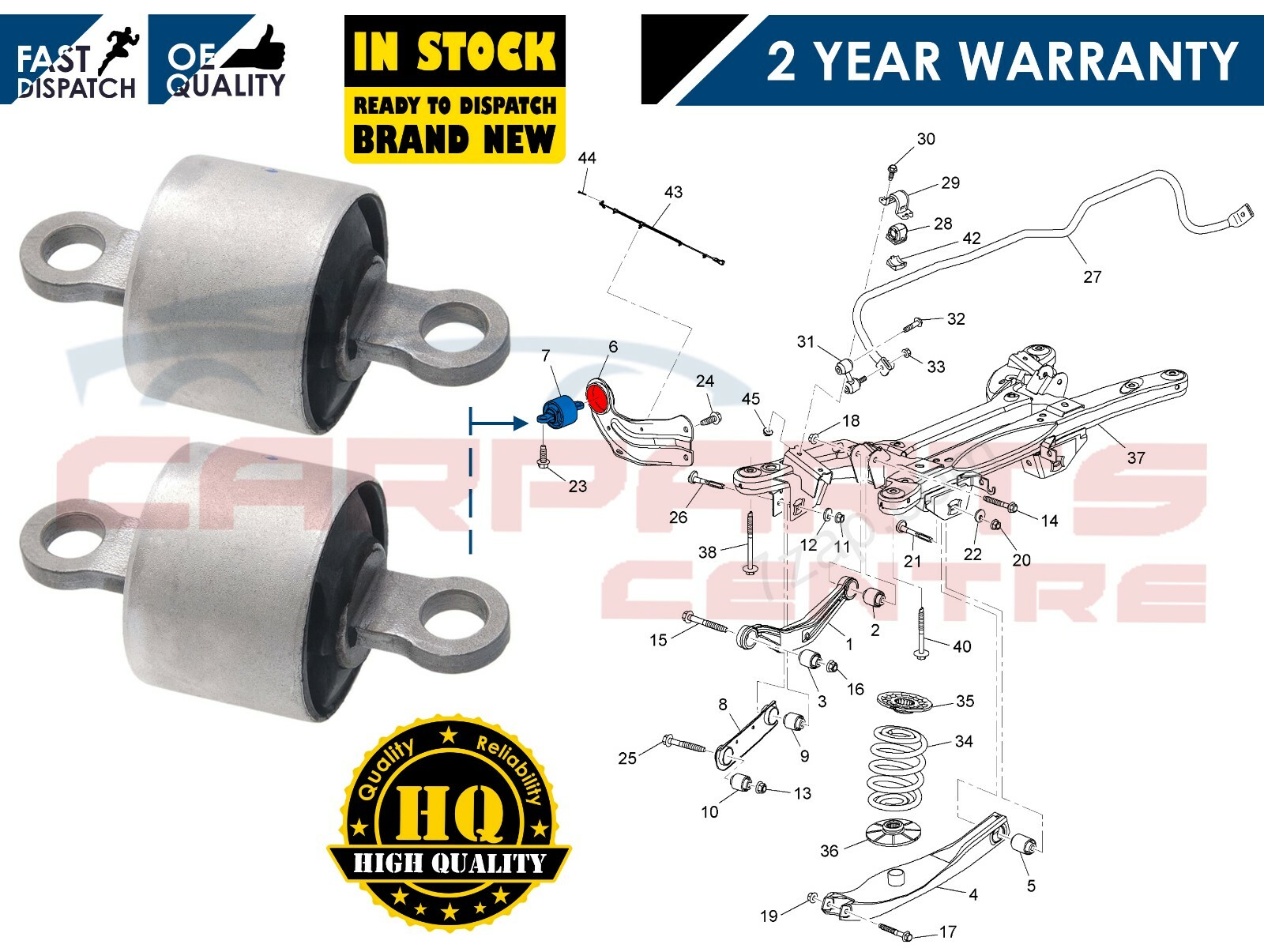 FOR VAUXHALL INSIGNIA 2WD MK1 20082017 REAR TRAILING CONTROL ARM BUSH
