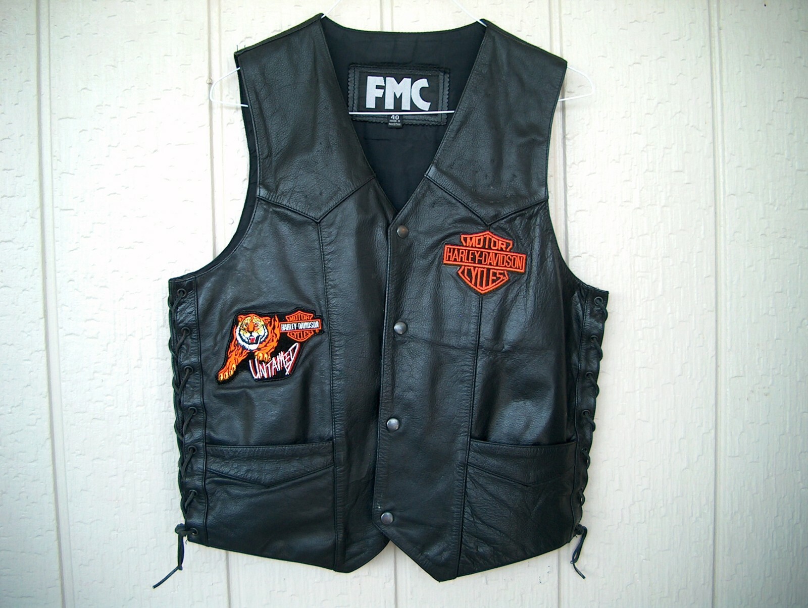 HARLEY DAVIDSON LEATHER VEST SIZE 40 | eBay