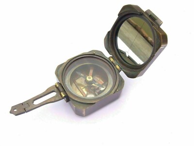 Handmade Antique Brass Solid Kelvin & Hughes 1917 Brunton Compass Christmas Gift