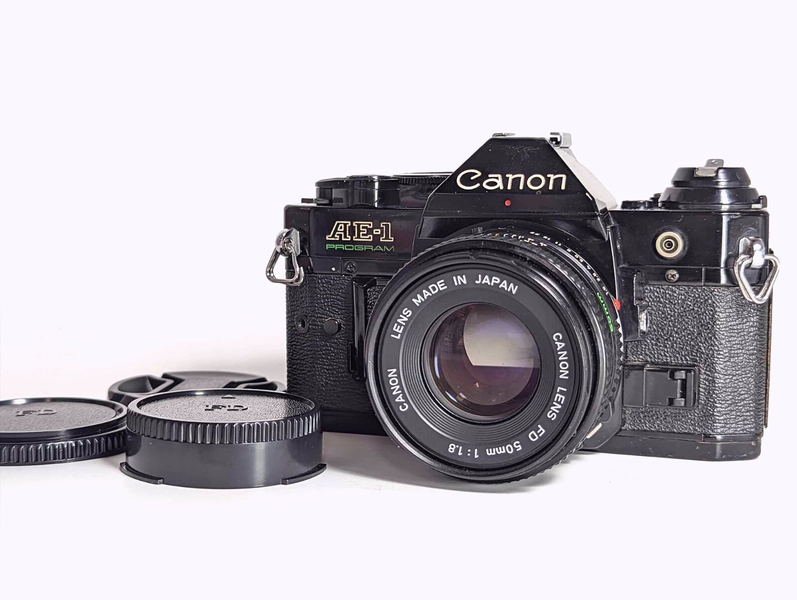 みー[測定済み] CANON AE-1 PROGRAM NFD 50mm EXC+5］Canon AE-1 Program 35mm SLR Black Body + New FD NFD
