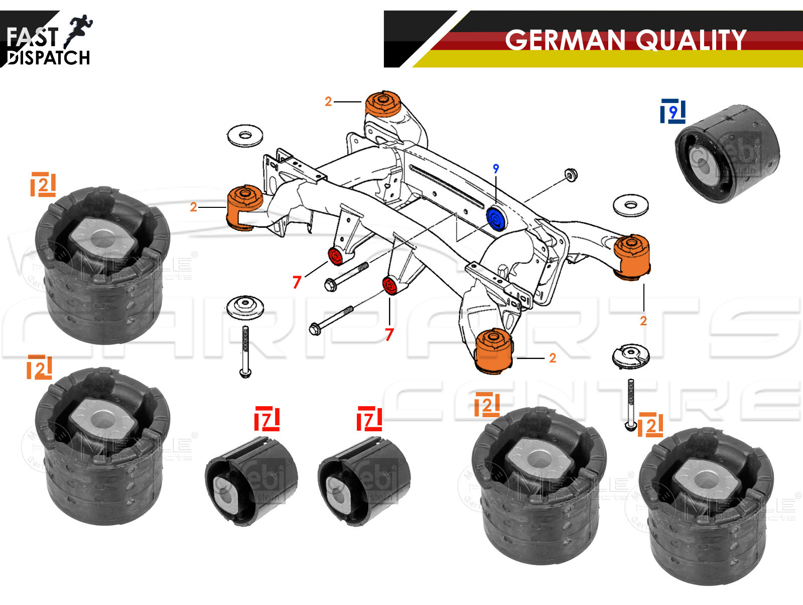 FOR BMW X5 E53 REAR SUBFRAME AXLE CARRIER FRONT DIFFERENTIAL BUSH