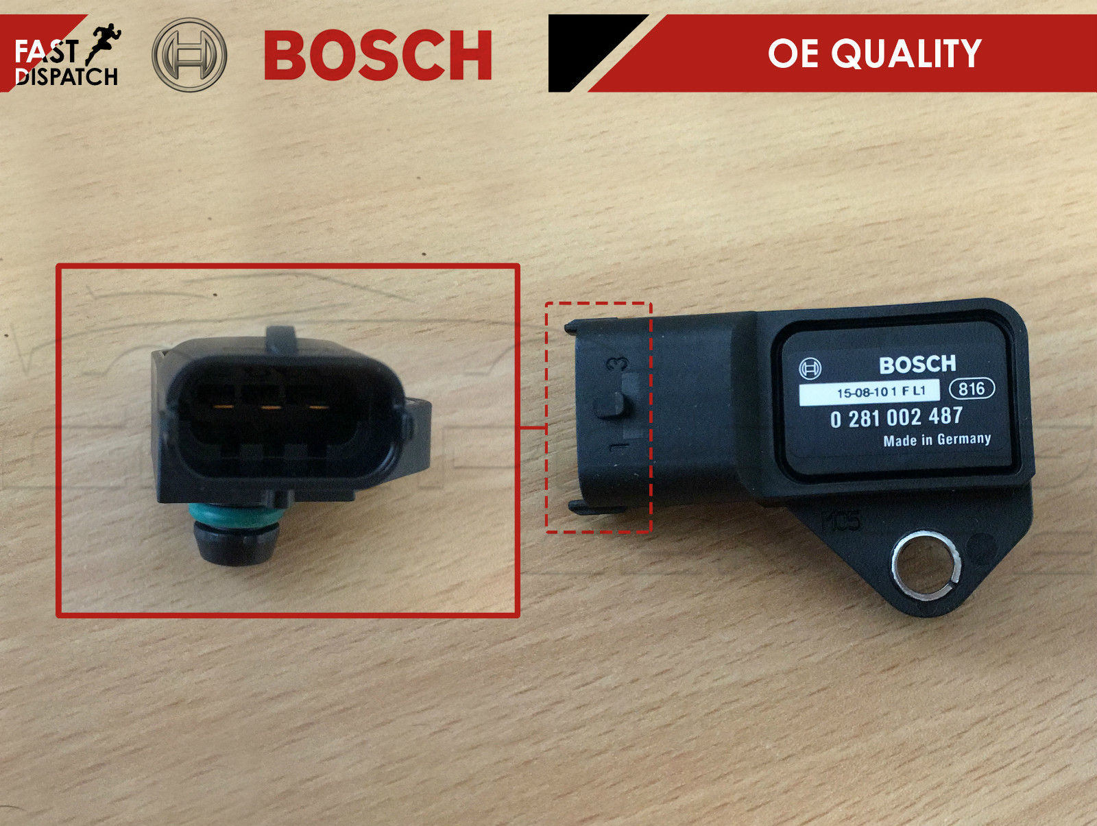 1x Bosch 0 281 002 487 Pression Capteur Pression 1.7 CDTI OPEL Astra H G Combo
