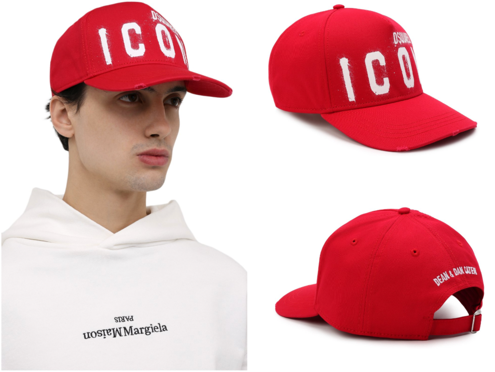 DSQUARED2 BE ICON Spray Paint Baseball Cap Cap Basebalkappe