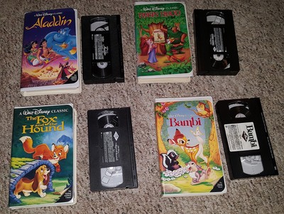 10 Walt Disney Black Diamond VHS Lot Beauty Best/Bambi/Mermaid/Fox/Sword/Robin/A
