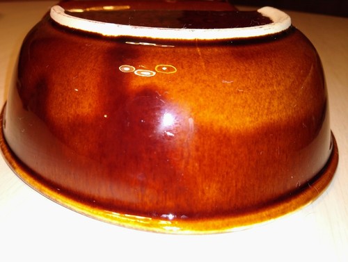 Hull Pottery Divided Dish Vegetable Bowl Brown Drip Glaze USA Ovenproof HP & Co