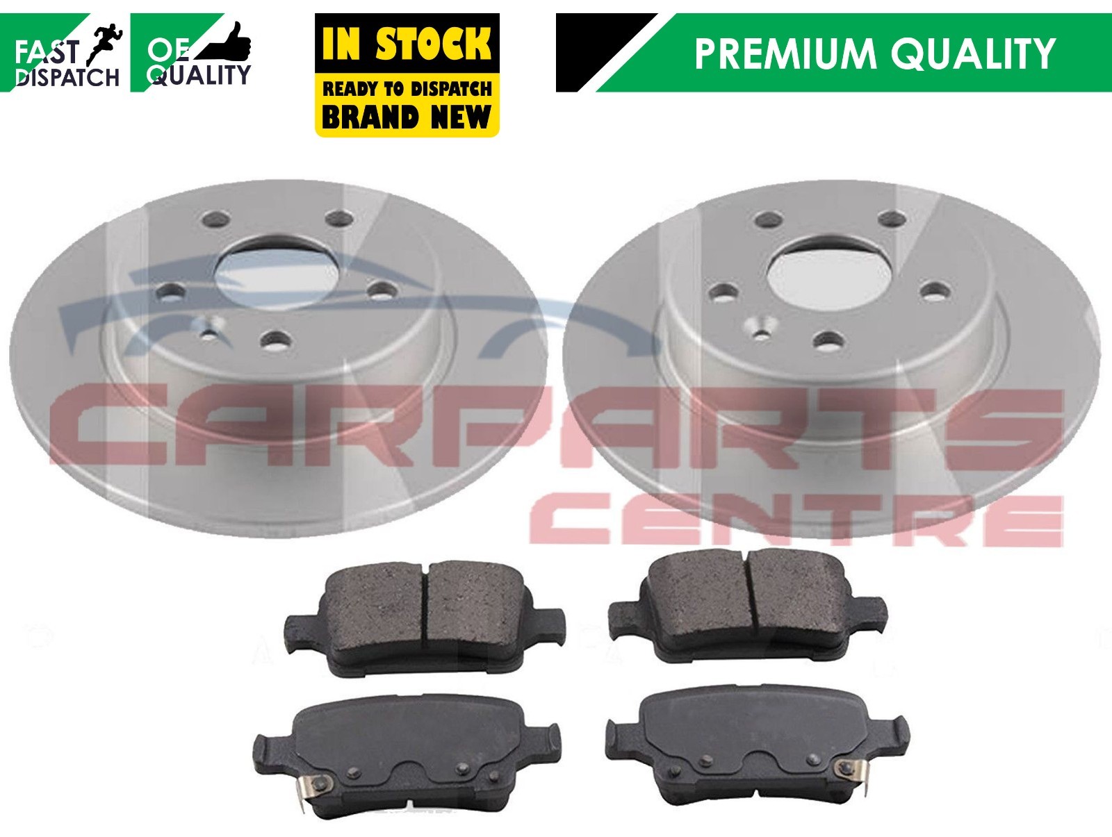 FOR VAUXHALL ASTRA K 2015 REAR BRAKE DISCS AND PAD SET OE QUALITY