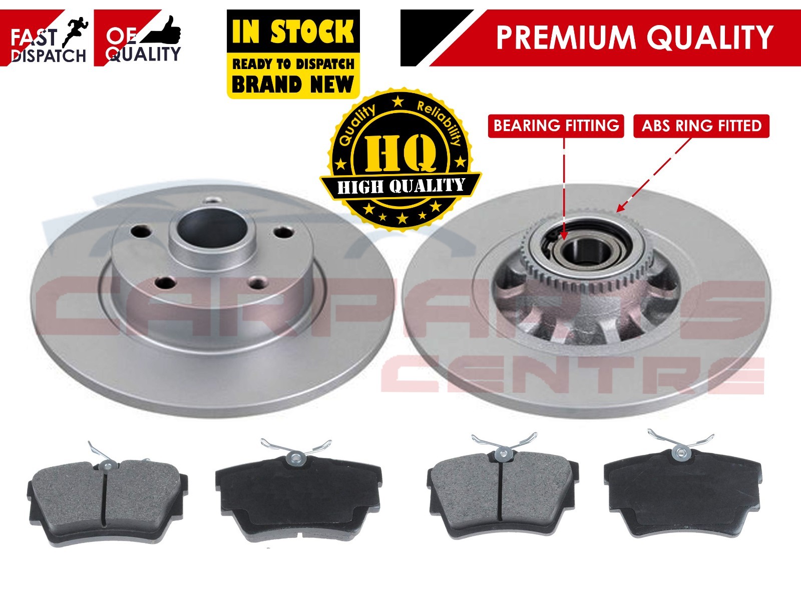 FOR VAUXHALL VIVARO X82 1.6 CDTi 2014 REAR BRAKE DISCS PADS BRAKING