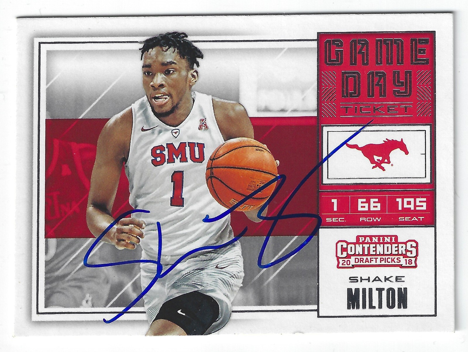 SHAKE MILTON SMU MUSTANGS SIGNED CARD TIMBERWOLVES KNICKS