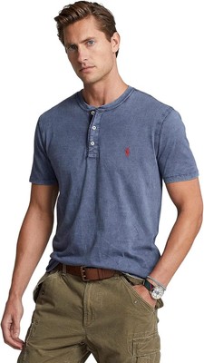 Polo Ralph Lauren Мужская рубашка-поло из джерси Henley, Круизный темно-синий, средний