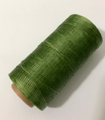 0.8mm 284Yards Green Colors Flat Waxed Thread Leather Hand Sewing Stiching Cord
