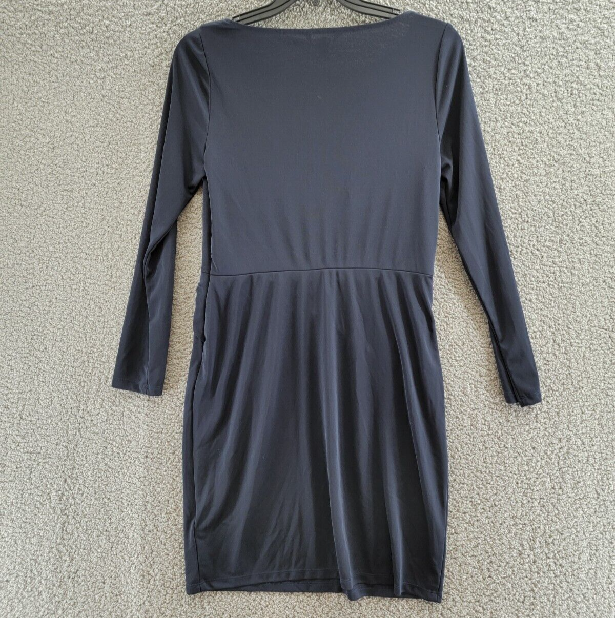 Lauren Ralph Lauren Buckle-Trim Stretch Jersey Dress Women's 10 Navy Long Sleeve - Picture 10 of 16