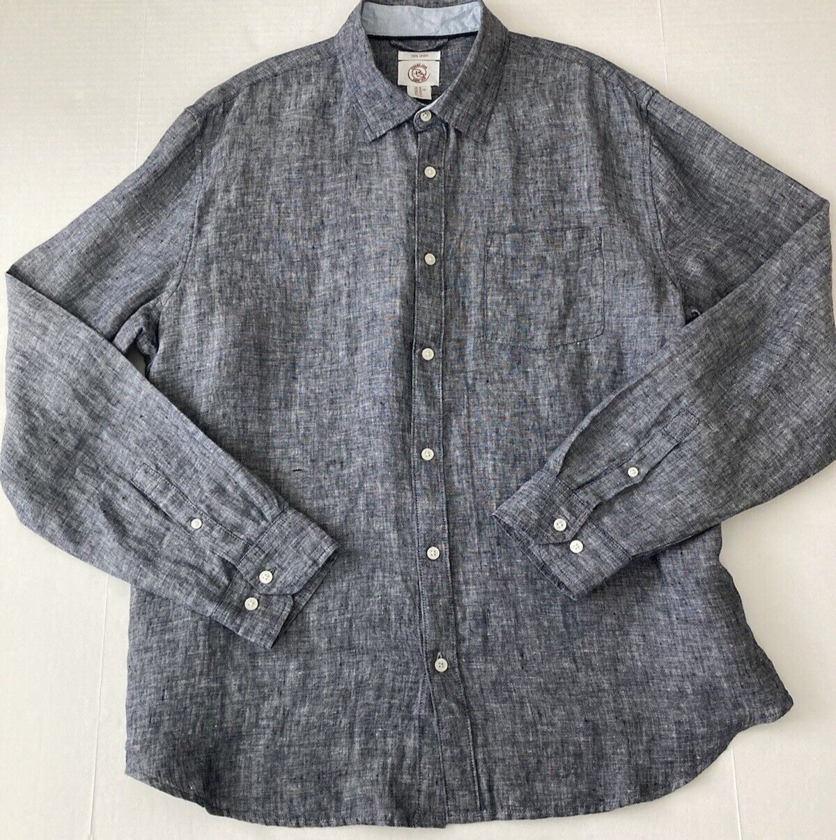 パパス 美品 papas+ linen BD L/S shirt XL Papas Cotton Linen Checked Long Sleeve Shirt Grey M | PLAYFUL