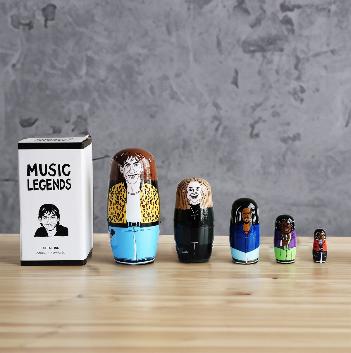 Music Legends Matryoshka Dolls Iggy,Ozzy Osbourne,Bob Marley