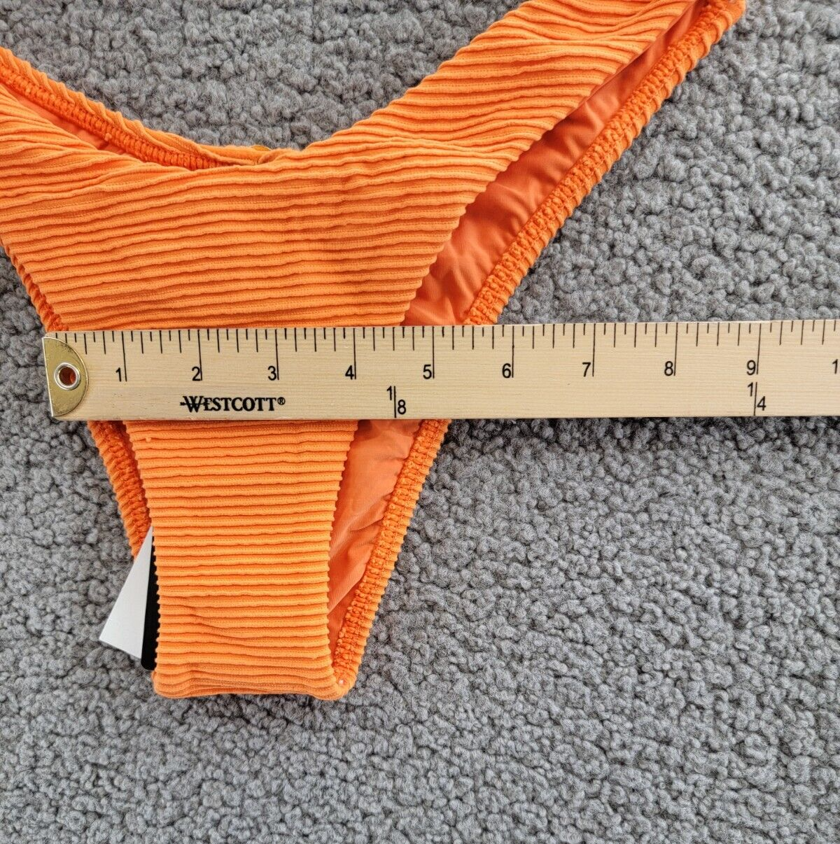ViX Kayla Giulia Bikini Bottom Women's S Tangerine Ribbed Elastic Waist Pull On - Picture 6 of 19