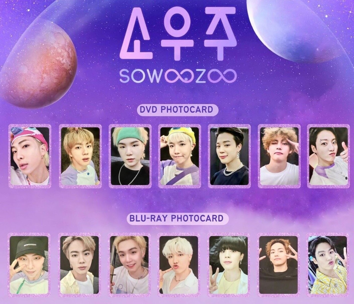 BTS SOWOOZOO Blu-ray DVD Official Photocard RM JIN SUGA J BTS SOWOOZOO Blu-ray DVD Official Photocard RM JIN SUGA J