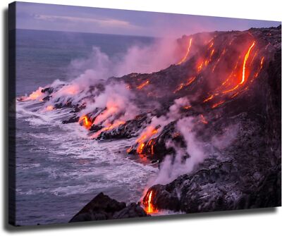 Heavy Smoke Hawaii Kilauea Volcano Volcanic Eruption Lava Poster Aesthetic