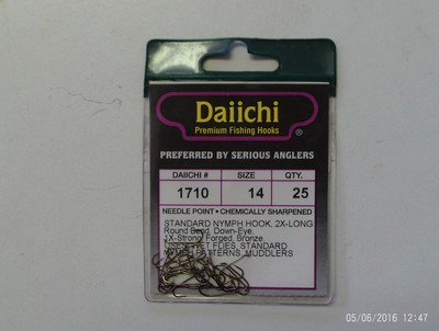 Standard Wet Fly Hook Qty 25 Daiichi 1550 #08