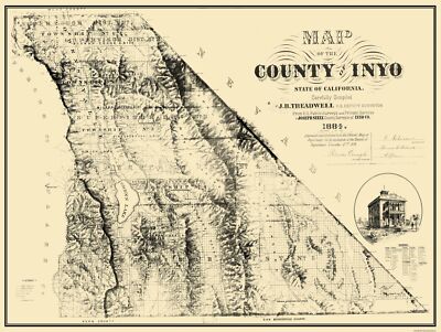 Inyo County California - Treadwell 1884 - 30.5 x 23