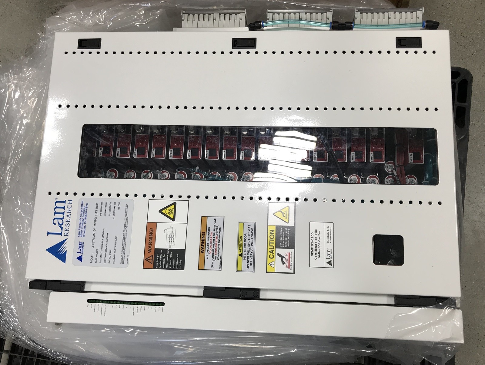 Lam Research P/N 846-077848-858 JETSTREAM OPT/MSTGi GAS BOX Lam Research P/N 846-077848-858 JETSTREAM OPT/MSTGi GAS BOX