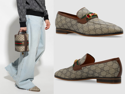 GUCCI Paride Horsebit Loafers Monogram Sneakers Schuhe Mocassin Slippers 43,5