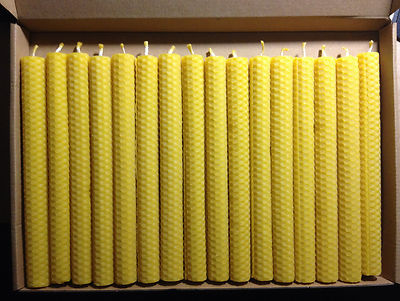 16 PCS 100% BEESWAX HAND ROLLED CANDLES