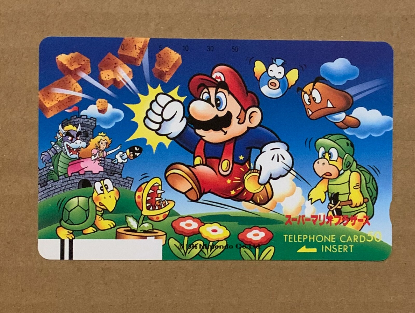 Super Mario Bros. Telephone Card Japan Rare Nintendo Vintage Super Mario Bros. Telephone Card Japan Rare Nintendo Vintage