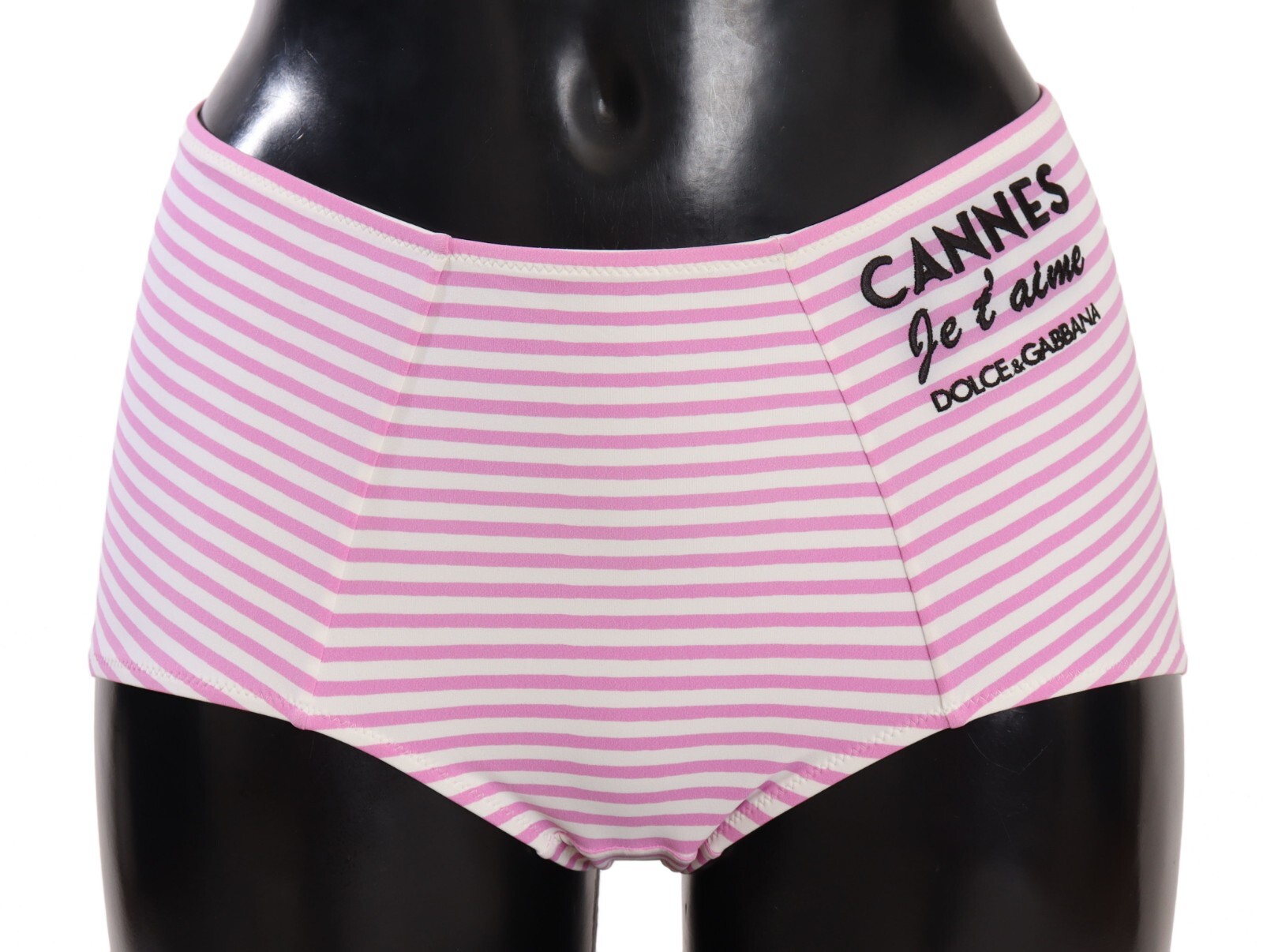 

DOLCE - GABBANA Купальный костюм Низ бикини розово-белая полоска Cannes IT2 /  Рекомендуемая розничная цена 350 долларов США, Multicolor