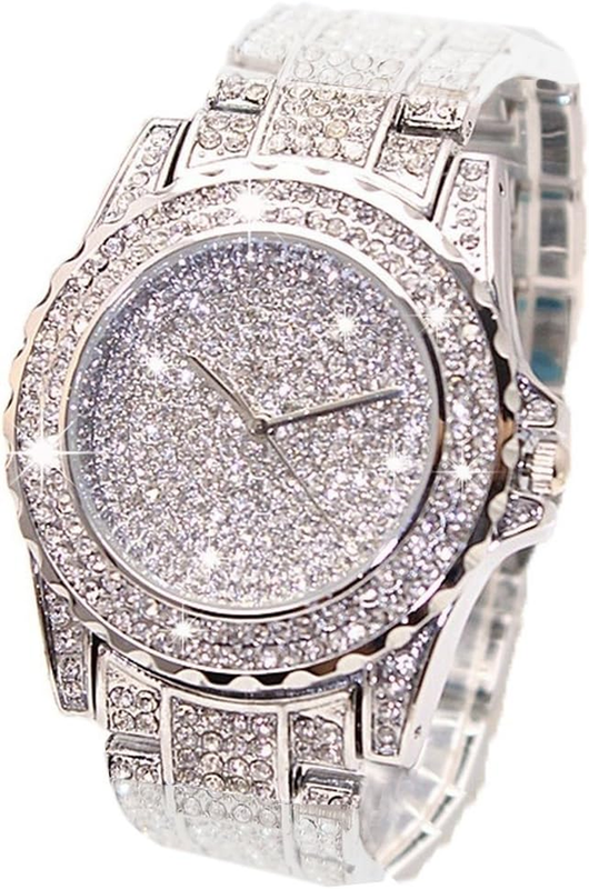 Bling Watch Women Iced Out Rhinestone Crystal Bracelet Silver Gold Rose Gold