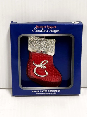 Regent Square Studio Design Silver Plated Monogram European Crystal ''E''