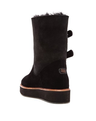Pre-owned Australia Luxe Collective Women's Black Bushmill W Shearling Boots Shoes In Brown