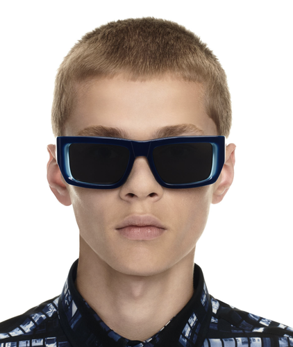 OFF-WHITE OFF-WHITE OERI117S24PLA0014507 PRESCOTT BLUE DARK GREY SUNGLASSES
