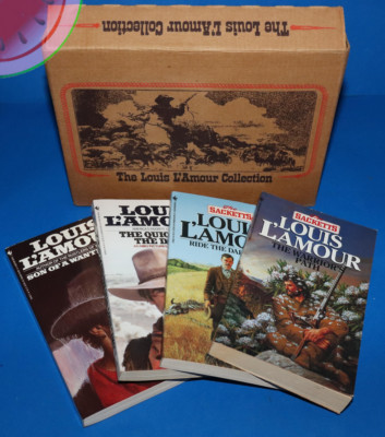 VIntage Lot 4 LOUIE La'MORE Western Book Collection Sacketts l Box Gift Set