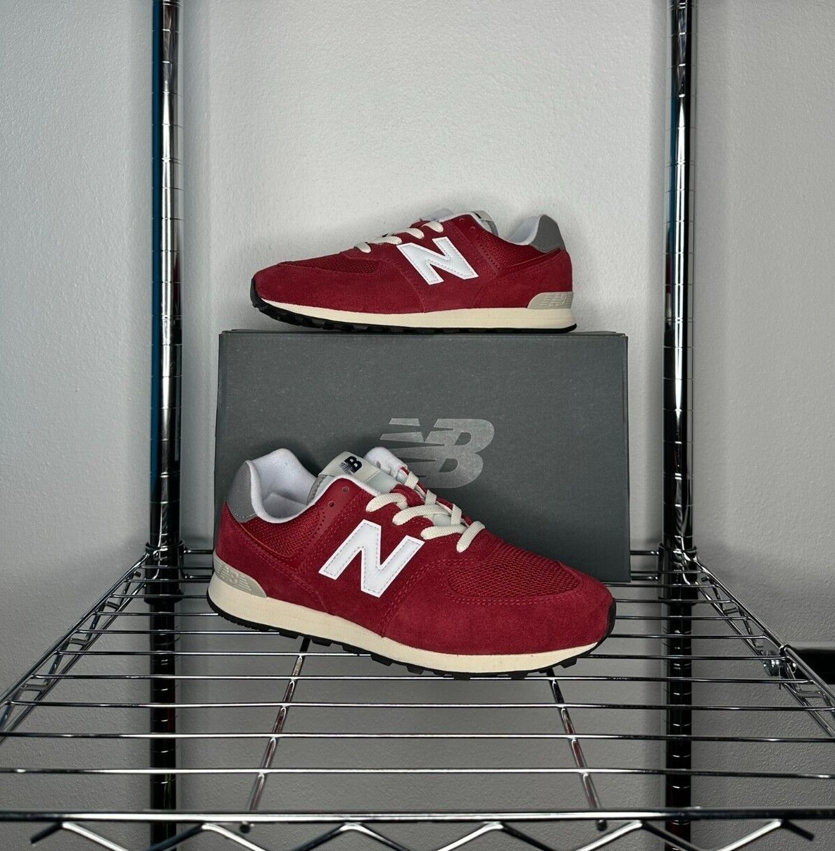 とも様New Balance 574 BOA フィットシステム ホワイト/レッド New Balance 574 Leather - White/Red - U574LGTC