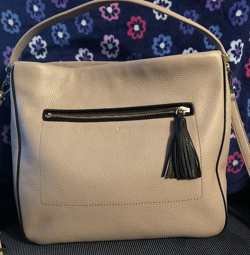 KATE SPADE Michaela Chester Street Almondine Hobo Crossbody Tassel Handbag EUC