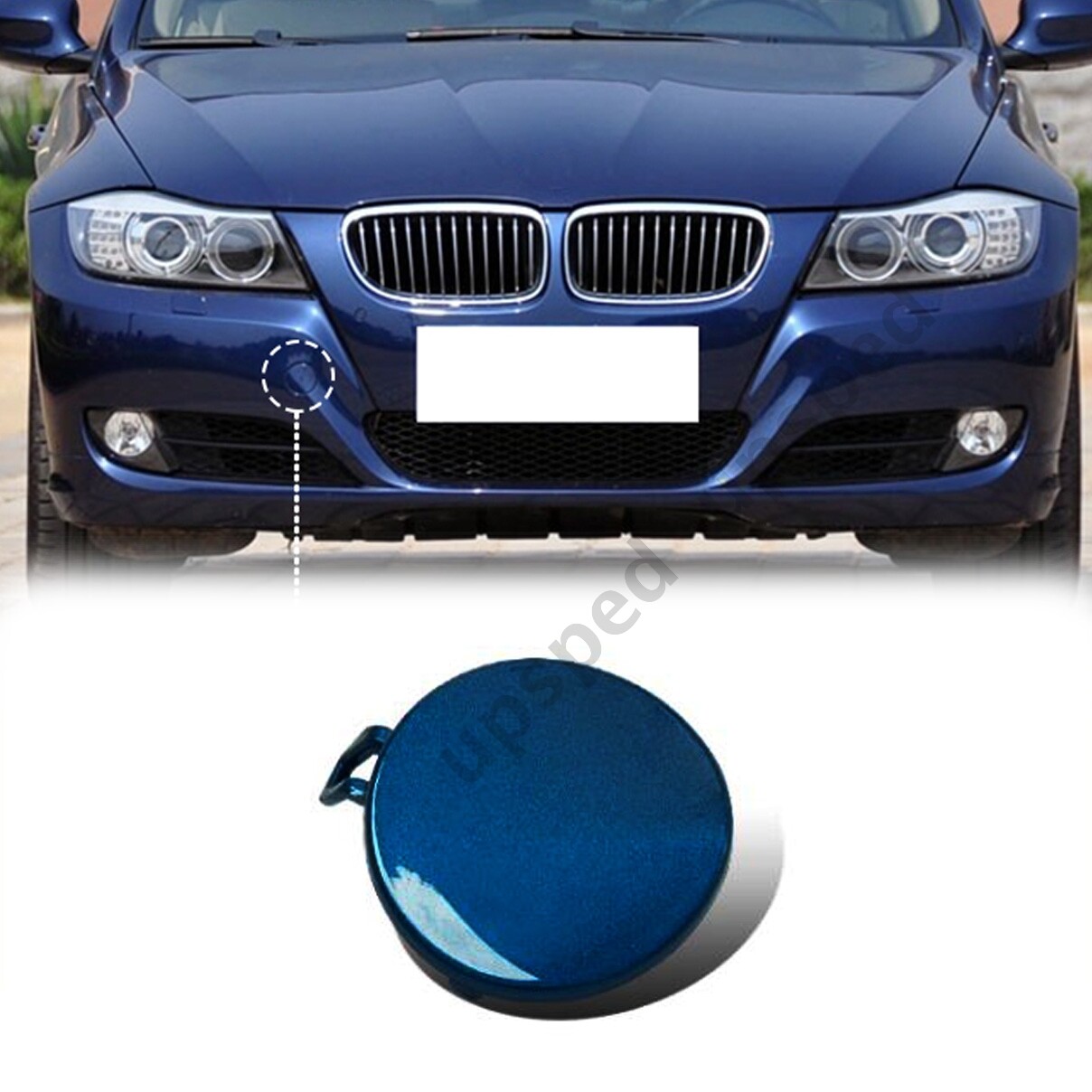 2009-2012 BMW 3 Series E90 E91 Blue Front Bumper Tow Hook Cover